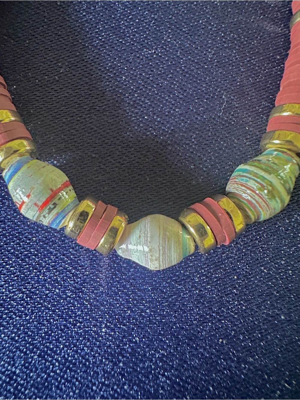 Brown and Multi-Colored handmade beaded bracelets with Gold Accents. - Picture 4 of 6